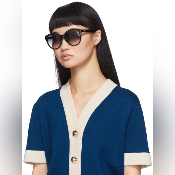 New🔥🔥 - GUCCI GG0631S ROUNDED MARMONT LOGO SUNGLASSES IN BLACK - Picture 8 of 15